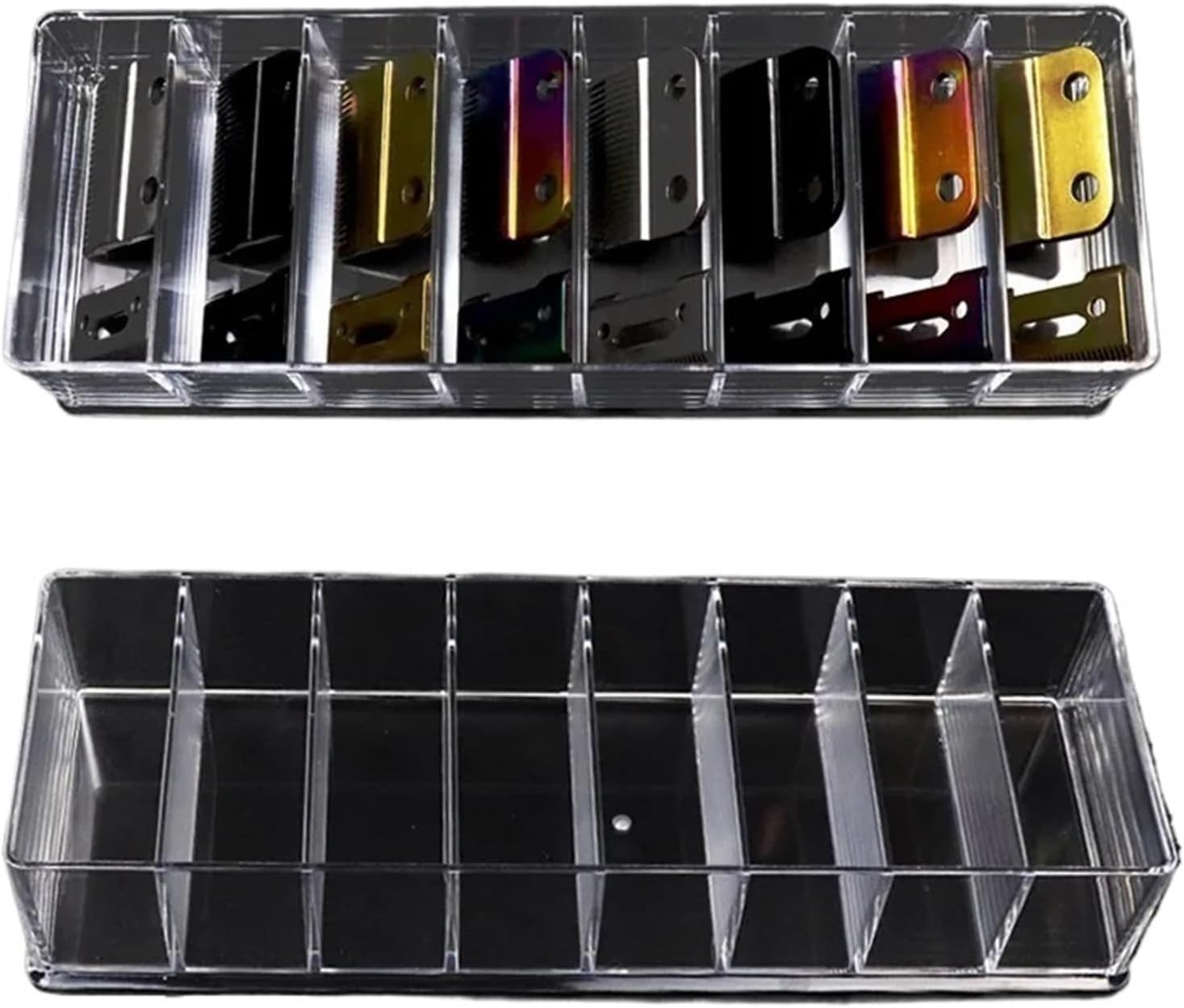 8 Grids Guide Limit Comb Storage Box Electric Hair Clipper Rack Holder Organizer Case Barber Salon Hairdressing Tools