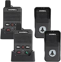 Vista 1 de AGJ Timbre inalámbrico negro, 2 pares, intercomunicador bidireccional dúplex completo, manos libres, rango de 700 pies, una pulsación para hablar