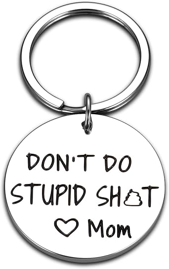 Dorm Room Essentials for Guys Boys, College Dorm Essentials for Girls Teens, Dont Do Stupid Shitkeychain Funny Gag Gifts Keychain for Teen Boys Girls, School Supplies for College Student New Driver