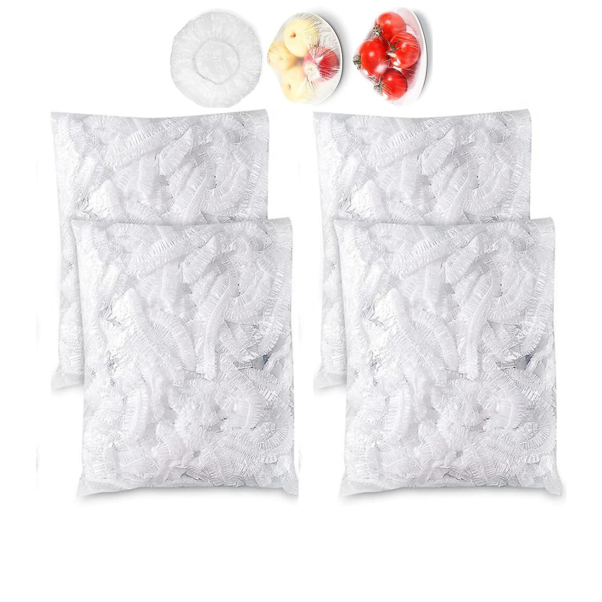 Disposable Food Cover Plastic Wrap Elastic Food Lids For Fruit Bowls Cups Caps Storage Kitchen Fresh Keeping Saver Bags (400 Pcs)