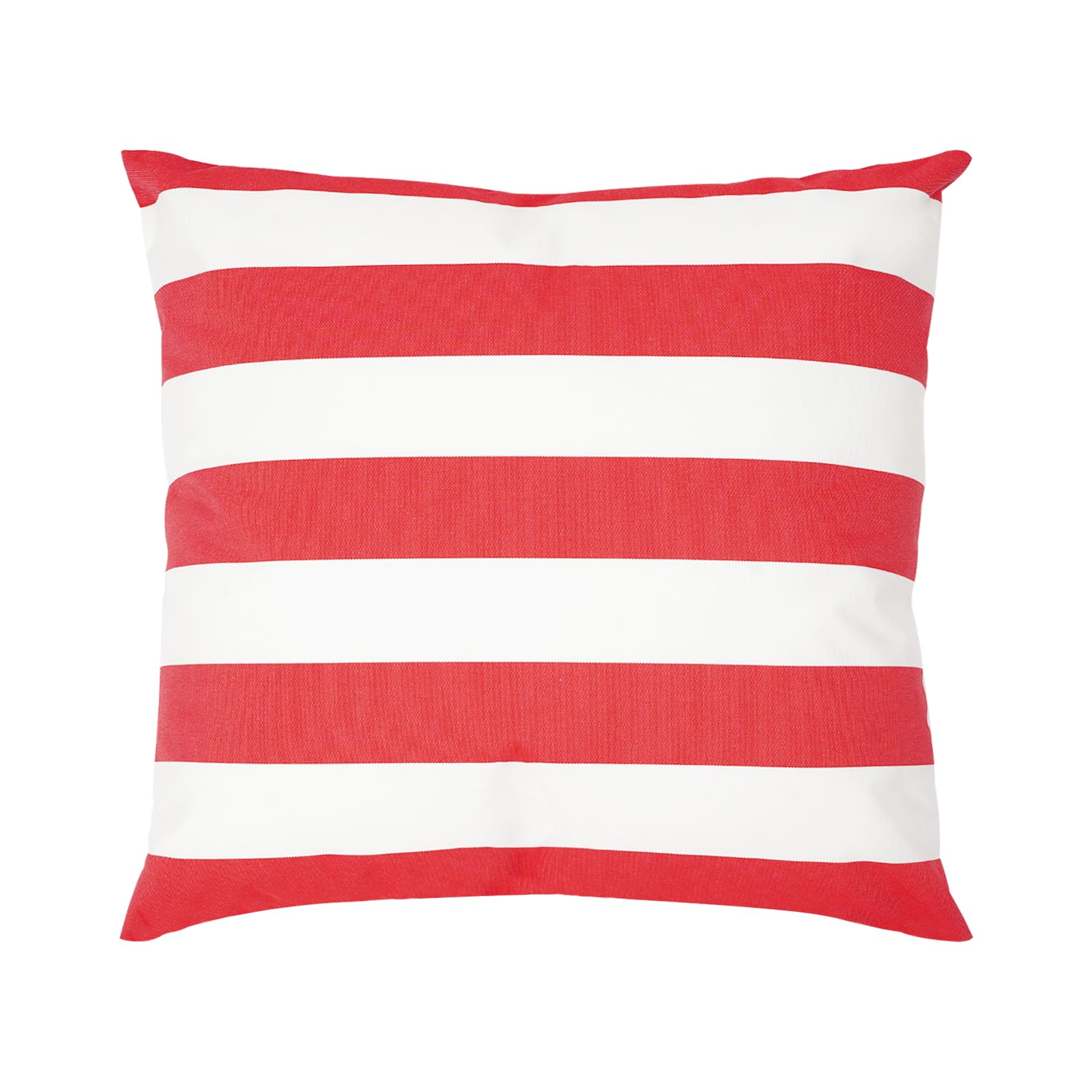 45 x 45 cm, cuscino per esterni, resistente alle intemperie, con chiusura lampo invisibile, quadrato, con imbottitura e rivestimento, impermeabile, a righe, decorazione (rosso, bianco)