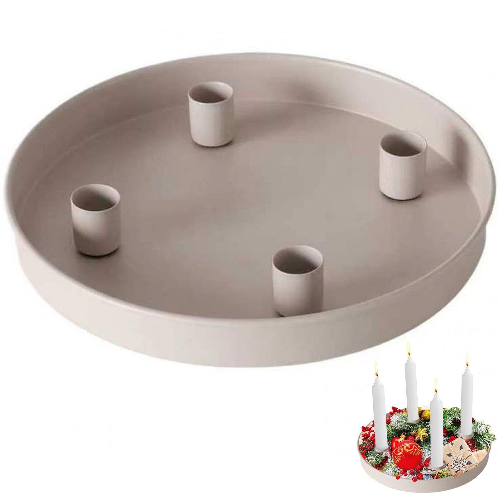 Plateau de bougeoirs magnétiques en métal : support polyvalent pour 4 bougies piliers de table