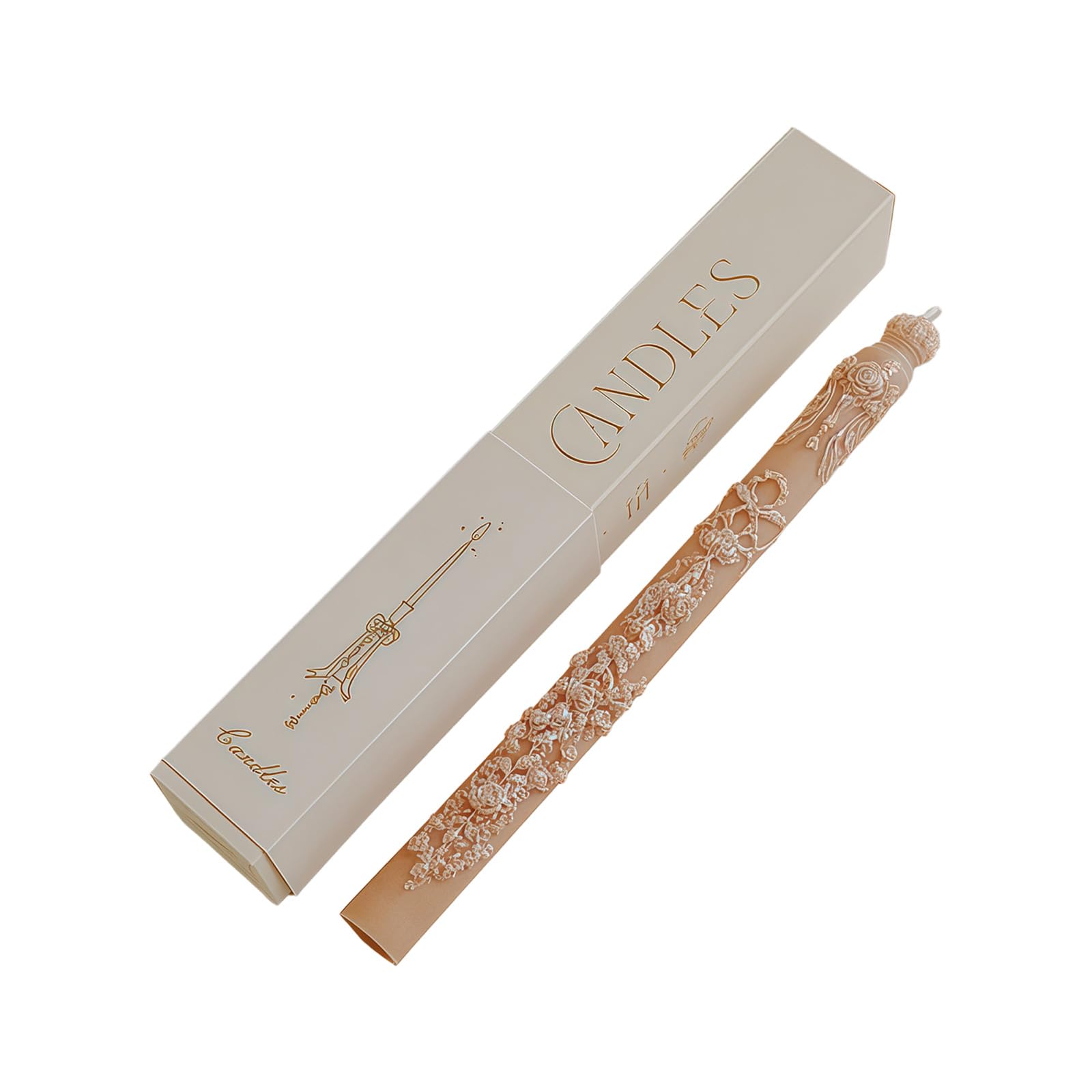 Emboss Sticks Relief Scented Candlesticks Floral Tapered Candled Decorative Candlesticks Home Decors Valentine Floral Taper