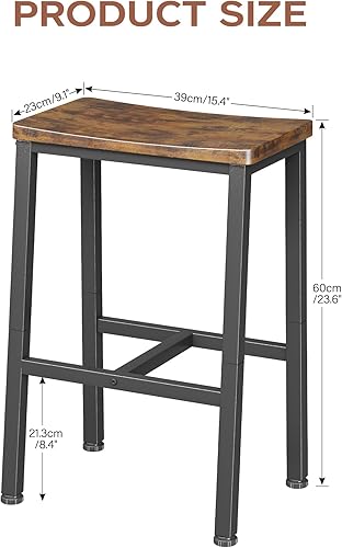 Miniatura 3 de Homeiju Taburetes de bar, taburetes de bar de altura de mostrador, taburetes de 23.6 pulgadas con reposapiés, asiento de encimera de cocina