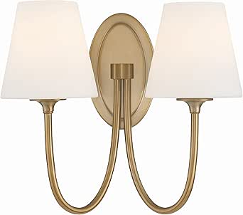 Juno 2 Light Vibrant Gold Sconce with Glass Shades