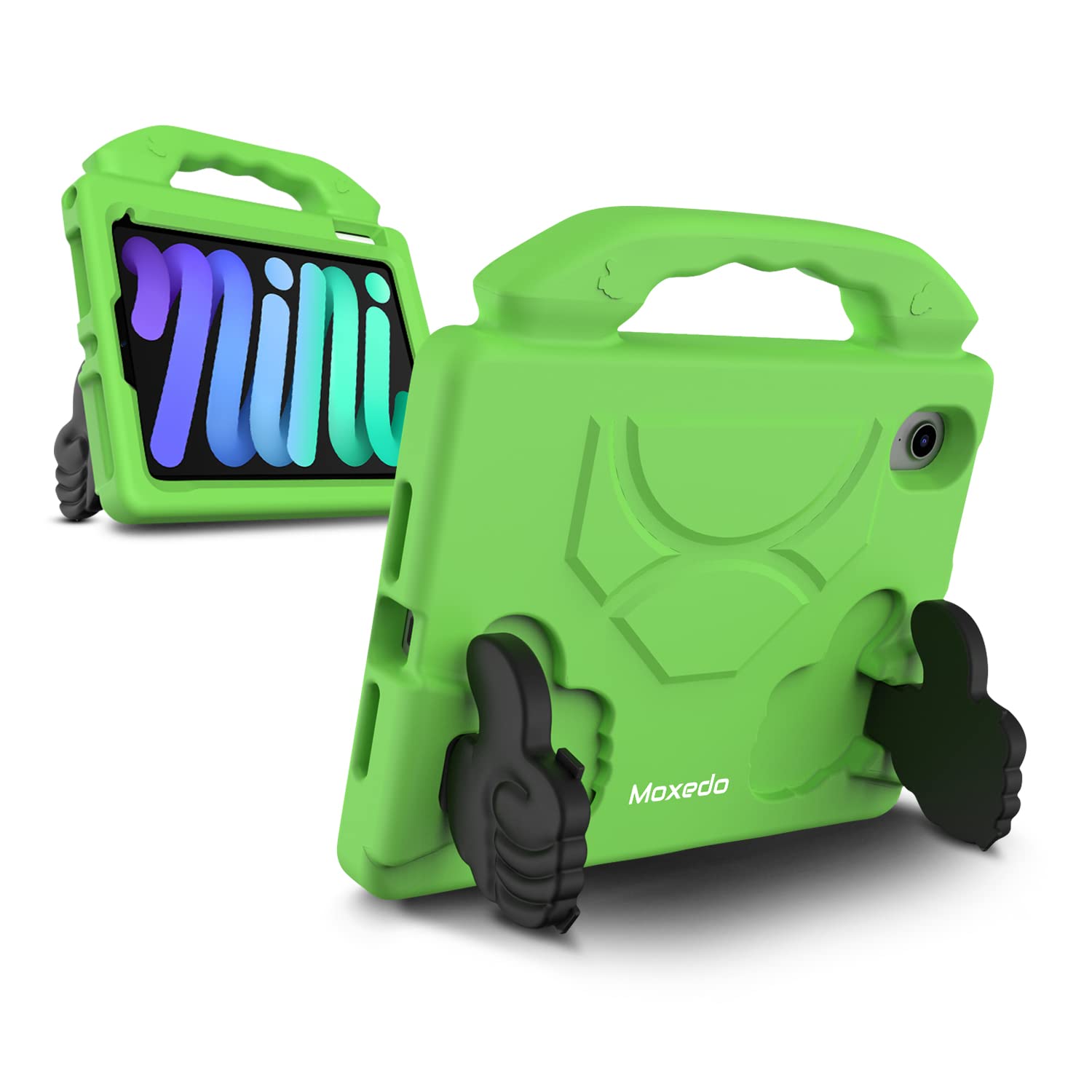 Moxedo Shockproof Protective Case Cover Lightweight Convertible Handle Kickstand for Kids with Pencil Holder Compatible for iPad Mini 6 (Green)