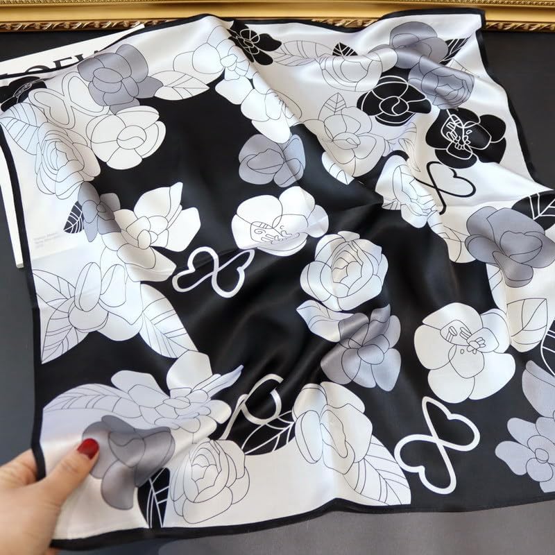 JERLA 100% Pure Mulberry Silk Square Scarf for Hair-26''x26'' Women Men Natural Silk Neckerchief Headscarf Bag scarf - Image 2