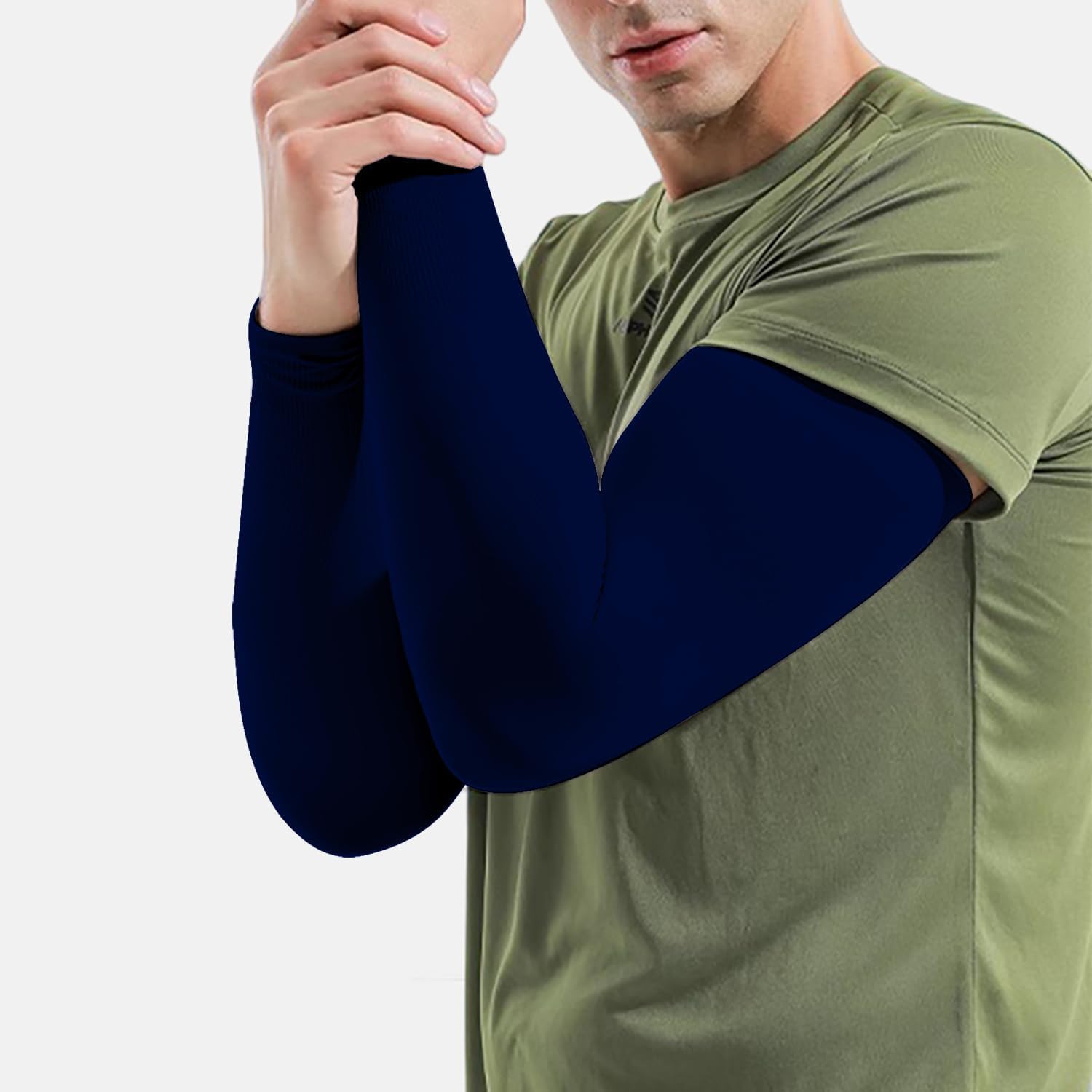 VernoCraft UV Protection Cooling Arm Sleeves for Men & Women – Sunblock Compression Sleeves for Sports, Tattoo Cover, Cycling, Running, Volleyball, Driving & Outdoor Use (2 Pair / 4pcs, Blue) 1