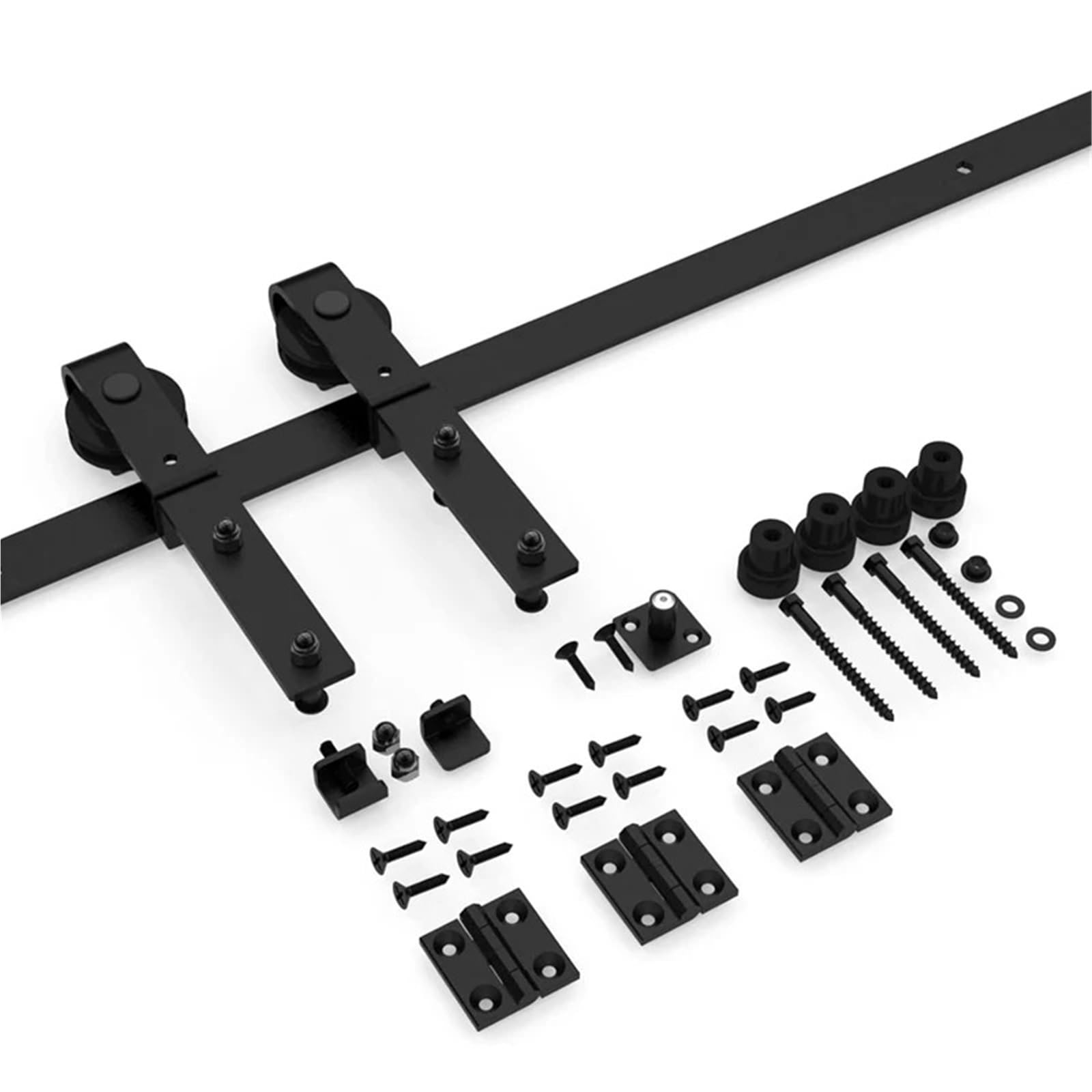 Csdasw Hardware Kit 3/3.3Foot Double Fold Sliding Barn Door Guide Kit, Suitable For Double Doors, Heavy-Duty Barn Door Smooth And Quiet(3.3Ft 101Cm Rail Kit)