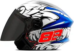 CAPACETE ABERTO PRO TORK NEW LIBERTY 3 GP 88 BRILHANTE AZUL TAM. 58 VIS. FUMÊ