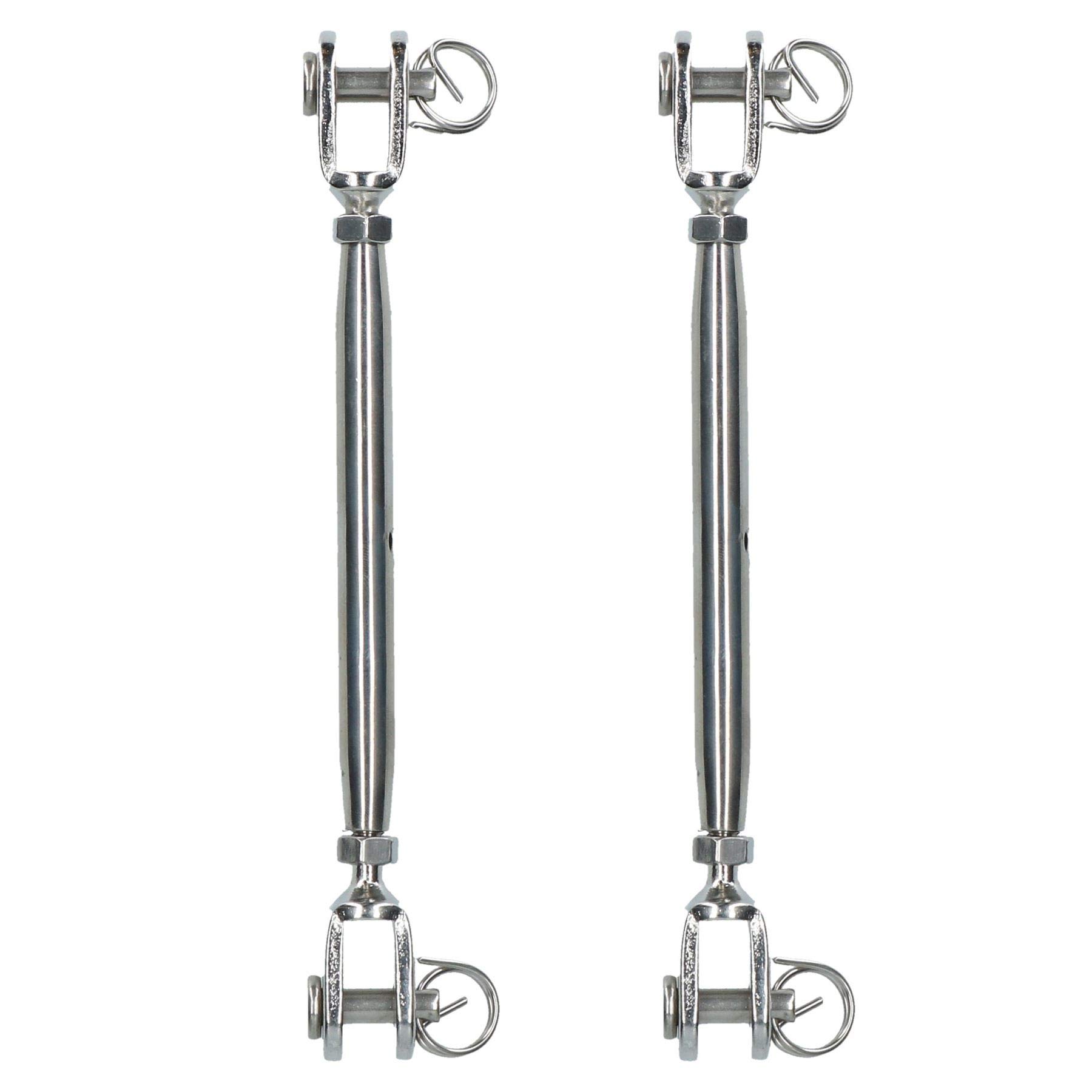 Ab Tools Rigging Screw 5Mm Jaw To Jaw Turnbuckle Straining Marine Stainless 2 Pack