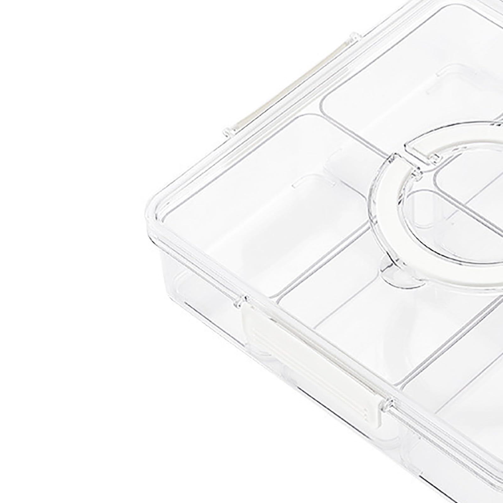 Plateau de service divisé réglable avec couvercle – Grande capacité pour fruits, desserts et assaisonnements – Idéal pour les fêtes et les divertissements