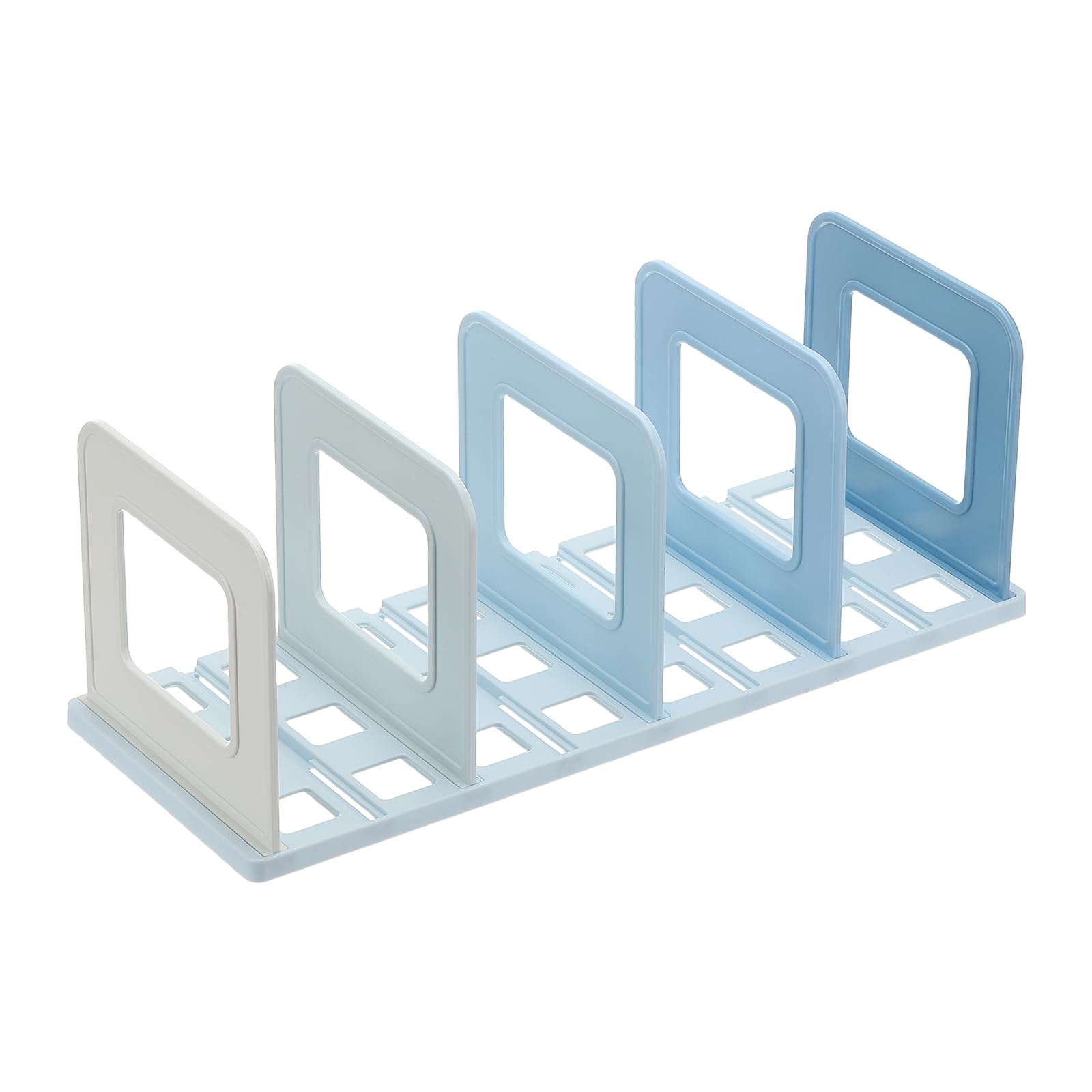 PATIKIL Vertical Sorter for Desk, 4 Slots Plastics Adjustable File Organizer Desktop File Sorter Organizer for Office Desk Kitchen Shelf Storage Holder Paper Mail, Blue