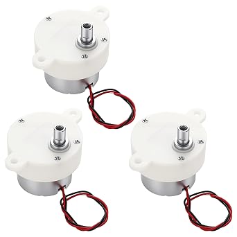 3pcs TT DC 3V-6V Gear Motor, Dual DC 3-6V Gearbox Motors Mini Metal Gearwheel Gear Motors 5rpm High Torque Rotary Speed Deceleration Reducing