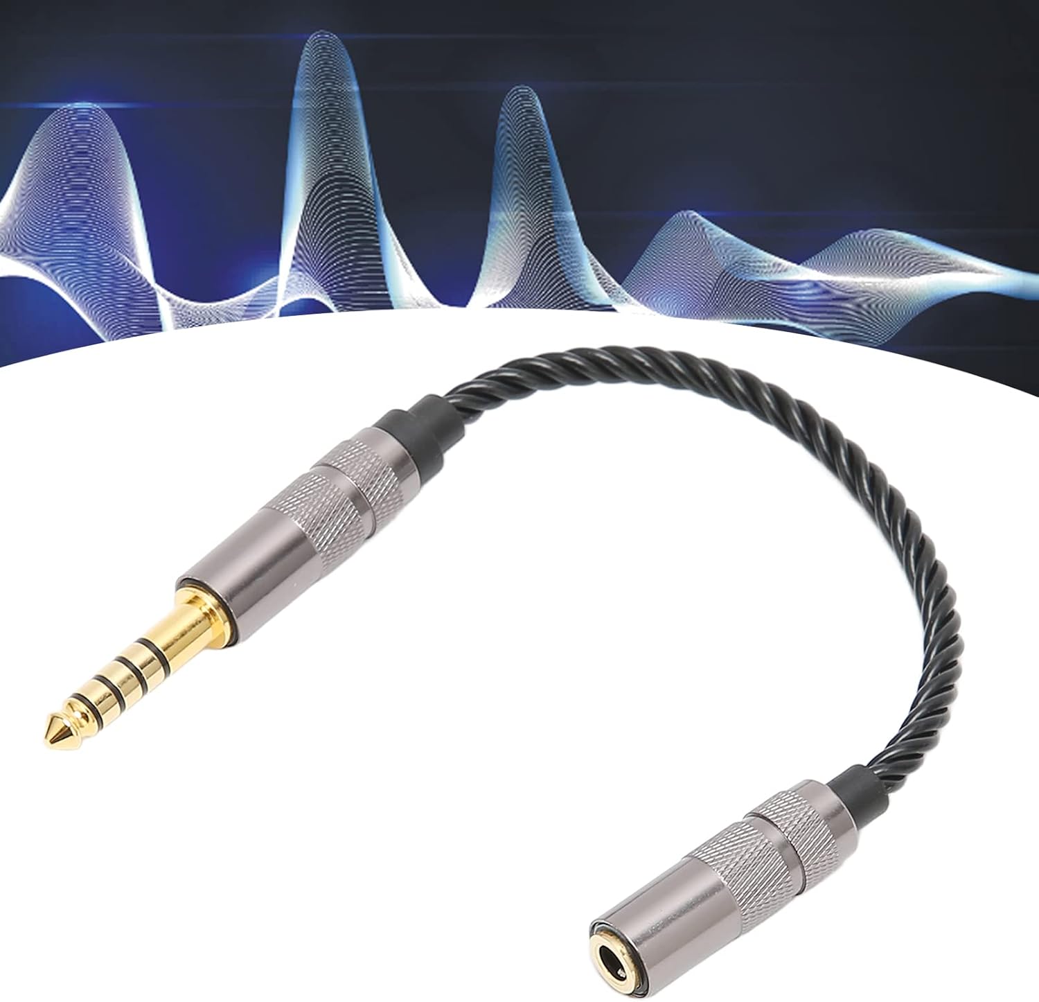 Hilitand 4.4mm to 3.5mm Stereo Adapter Cord, for NW-ZX507 DMP-Z1 | NW-ZX300A, R2R2000, OFC Cable Silver Female Headphone Player Device Audio Converter, Stereo Female Adapter Cord