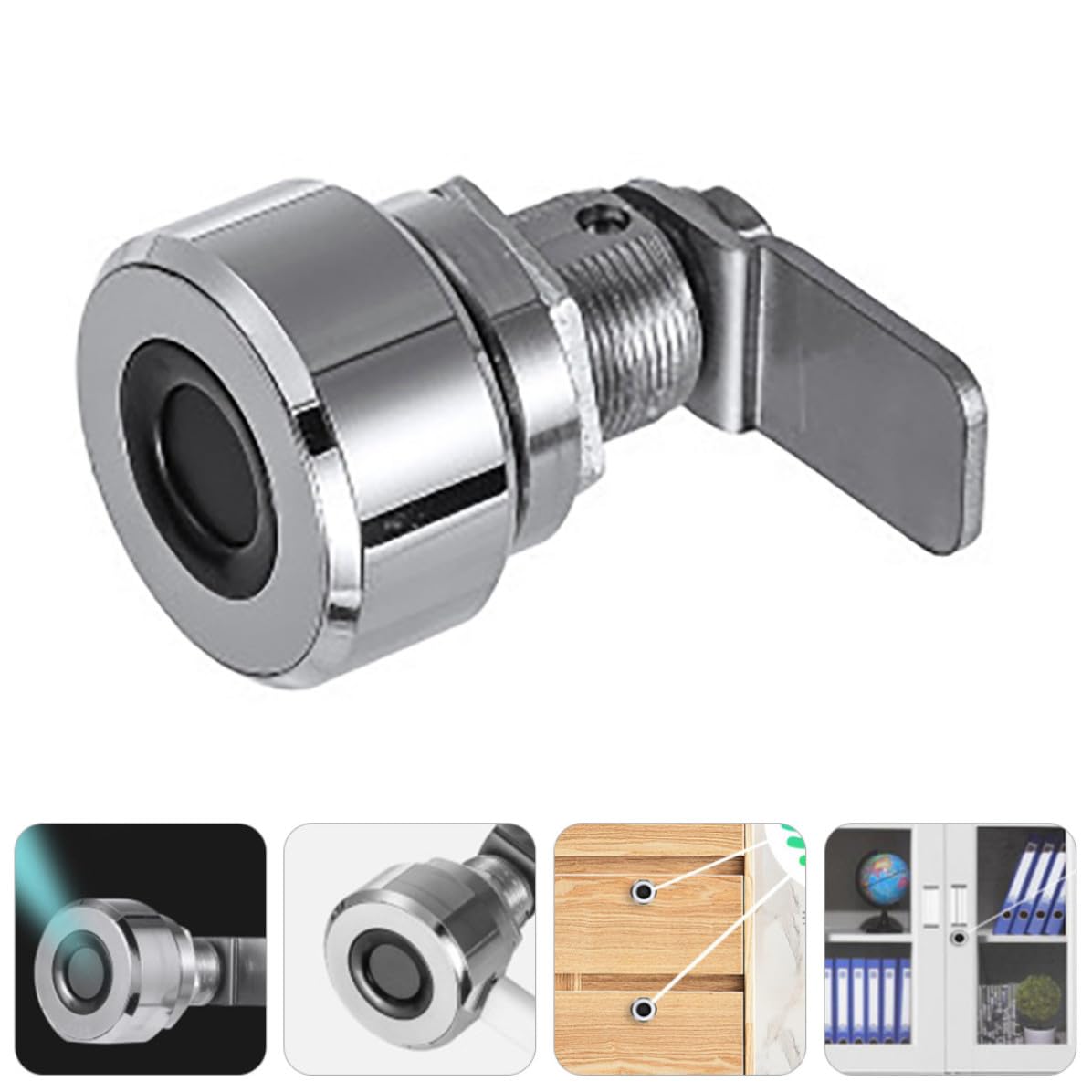 Intelligentes Fingerabdruck Schubladenschloss T22 aus Metall, Silber