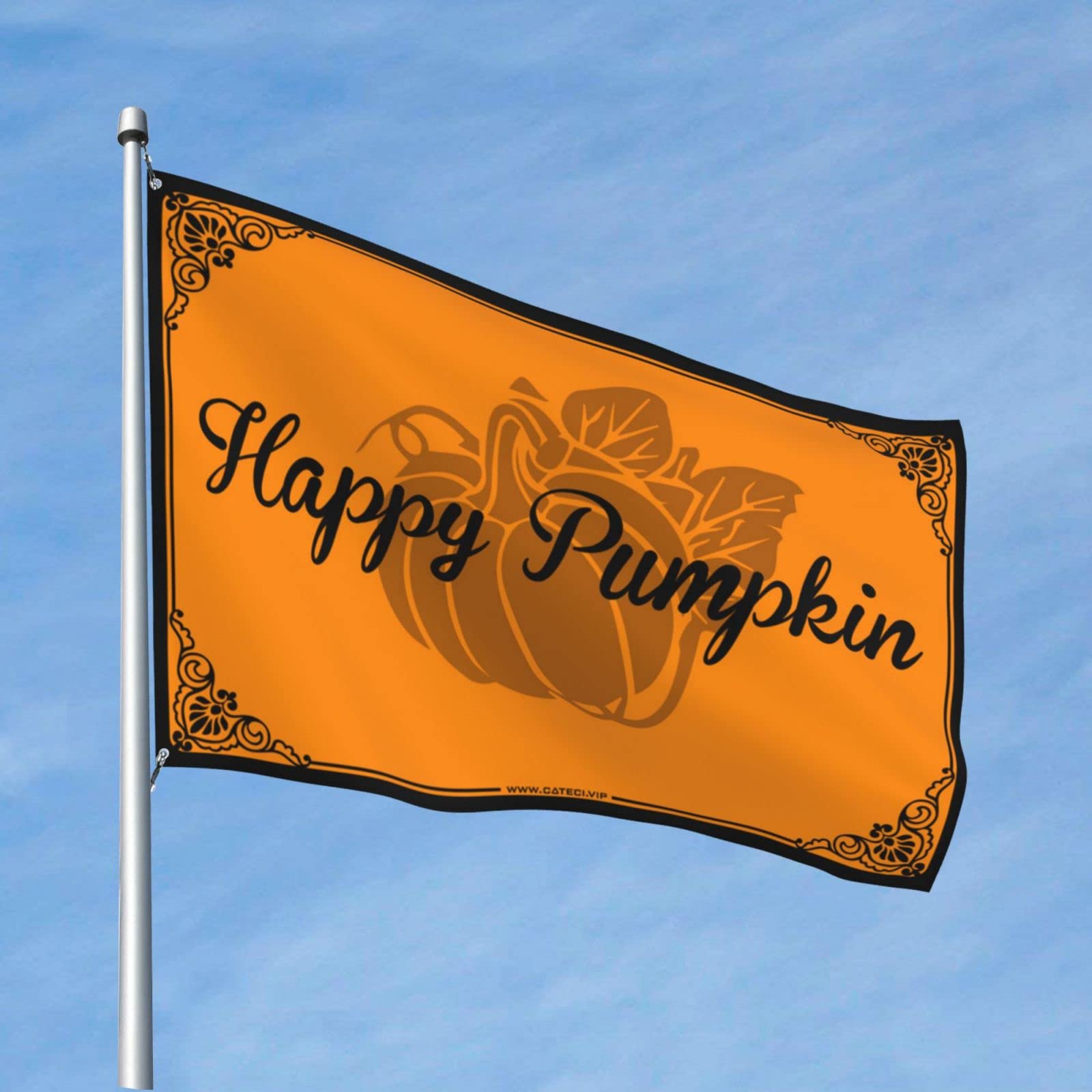 Drapeau d'Halloween géant COTECI 152 x 244 cm avec citrouille - 6