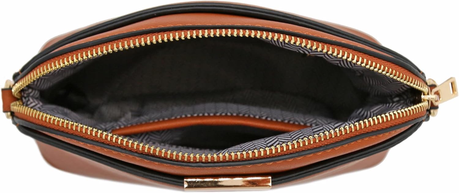 FashionPuzzle Saffiano Small Dome Crossbody bag with Chain Strap - Image 7