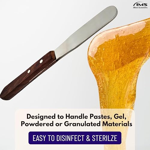 Miniatura 5 de Espátula de laboratorio, mango de madera, hoja de acero inoxidable de 8 pulgadas, remaches de latón para dar como regalo de técnico de farmacia para