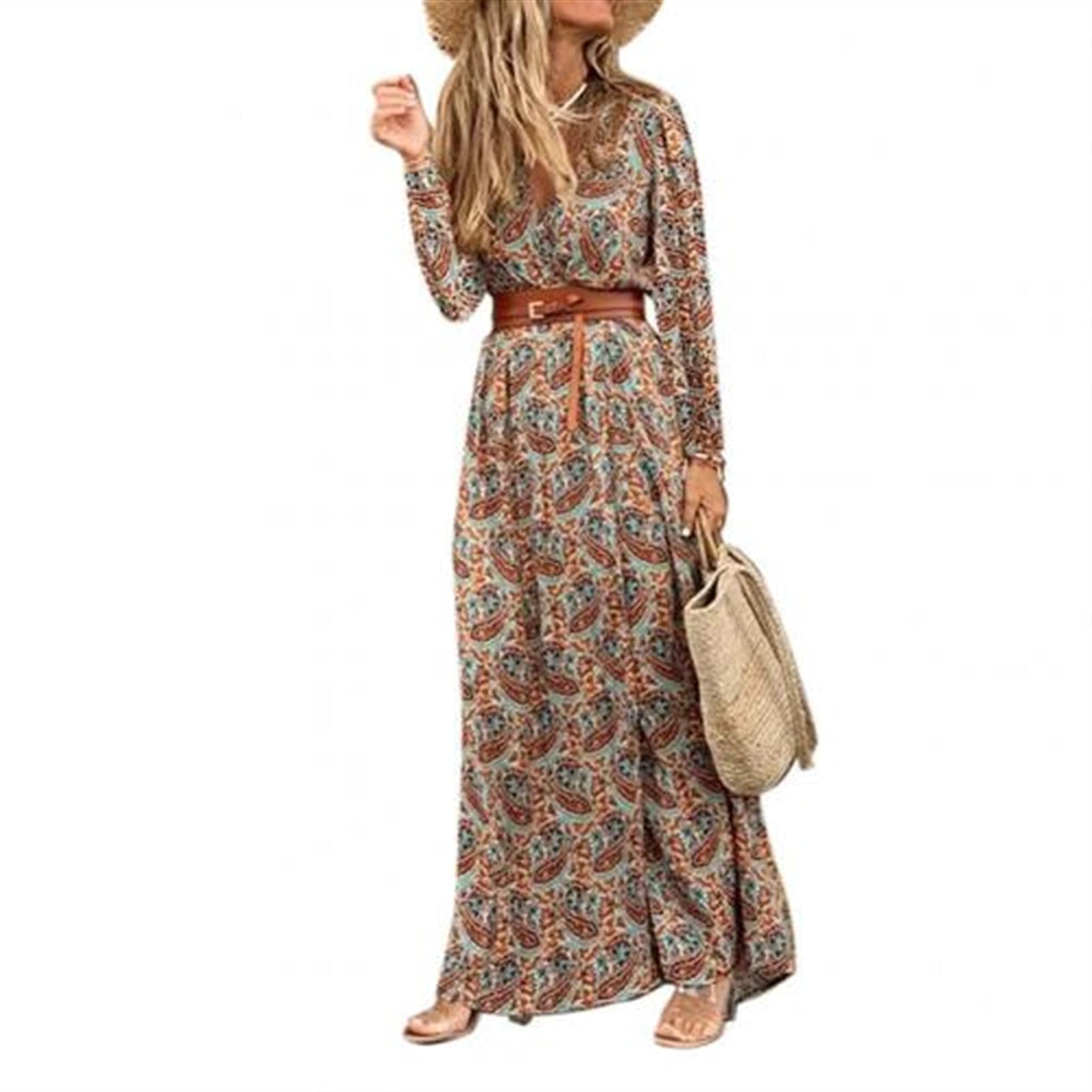 princess polly baby blue dress Bohemian Dress in Brown main image 1