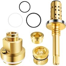 1 Set Brass Shower Valve Rebuild Kit Replacement, Compatible with Symmons Temptrol Shower Valves, with TA-10 Flow Control Spindle Assembly, T-12A Cap Part & TA-4 Hot/Cold Seats