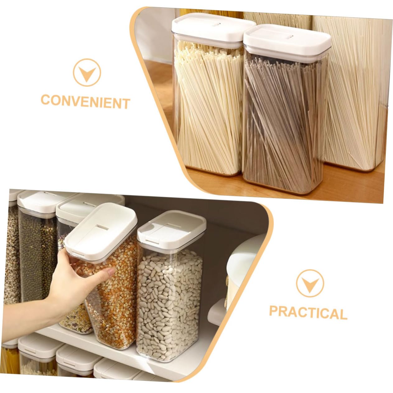 LABRIMP 3piezas Contenedor De Espagueti Hermético De Organizador Reutilizable Para Alimentos y Almacenamiento Para Pasta Secos