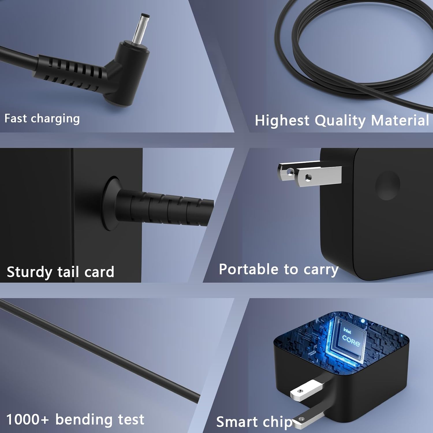 65W Laptop Charger for Lenovo IdeaPad Flex, Ideapad 3 5 1 330 330S 320 310 S340 S145 110 120 120S 130 100 510 Flex 5 4 6 14 15 1470 1480 1570 1580 Yoga 720 710 Chromebook N22 N23 V15 V14 Adapter Cord - Image 5