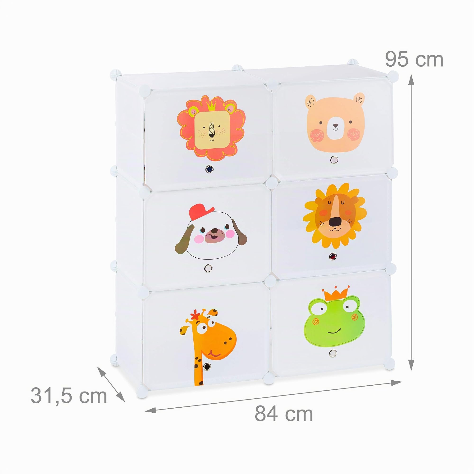 Relaxdays Etagère Chaussures Enfants,12compartiments pour 24 Paires, Motifs Animaux, Extensible HxlxP:95x84x31,5cm