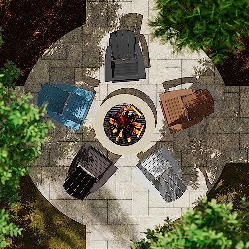 Aok Garden Adirondack Chairs Set Of 4, Weather Resistant Hips Plastic Fire Pit Chairs, Modern Poly Adorondic Outside Chairs, 350 Lbs Adirondack Chair For Easy Assembly, Brown #TOP4