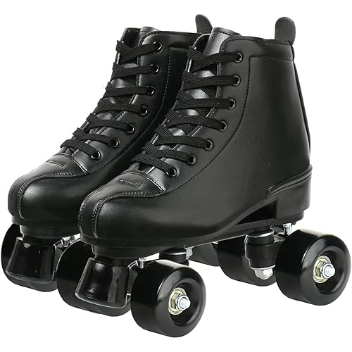 XUDREZ Classic Roller Skates High-Top Double-Row Leather Roller Skates for Women and Men