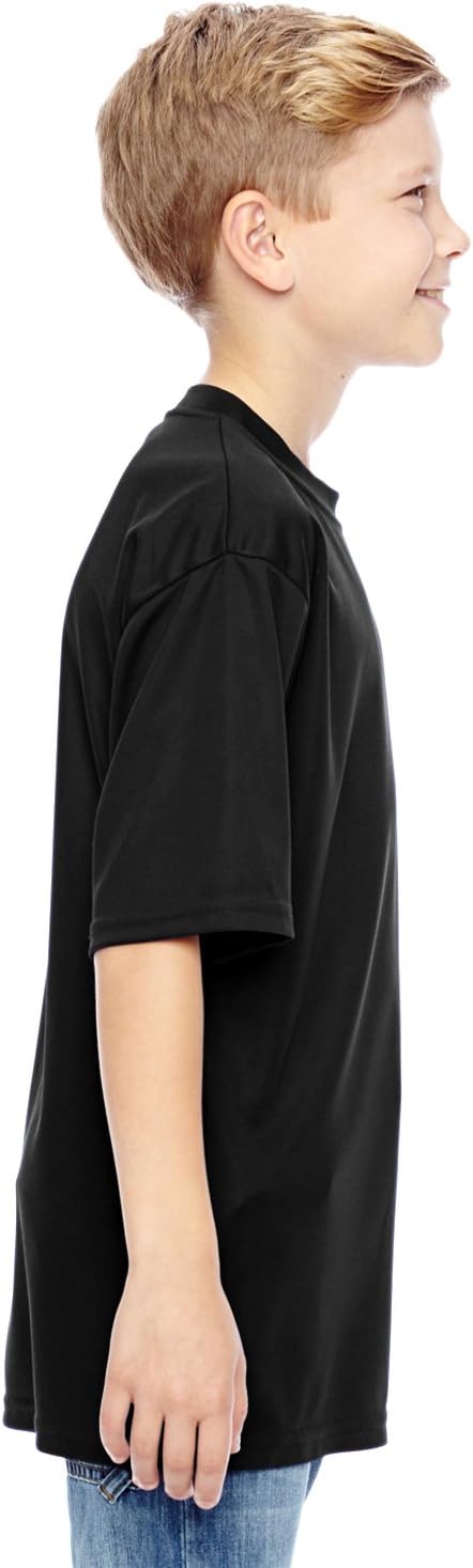 Augusta Sportswear Kids' Standard Wicking Tee Shirt, Black, Small