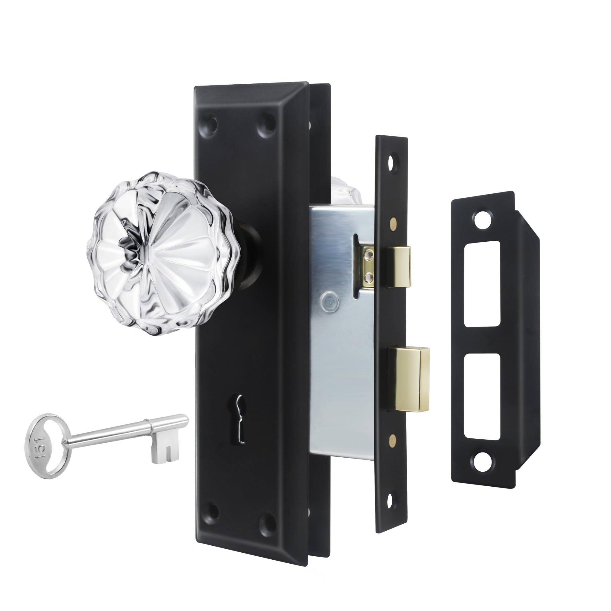 Crystal Glass Door Knobs - Mortise Lock Set -16