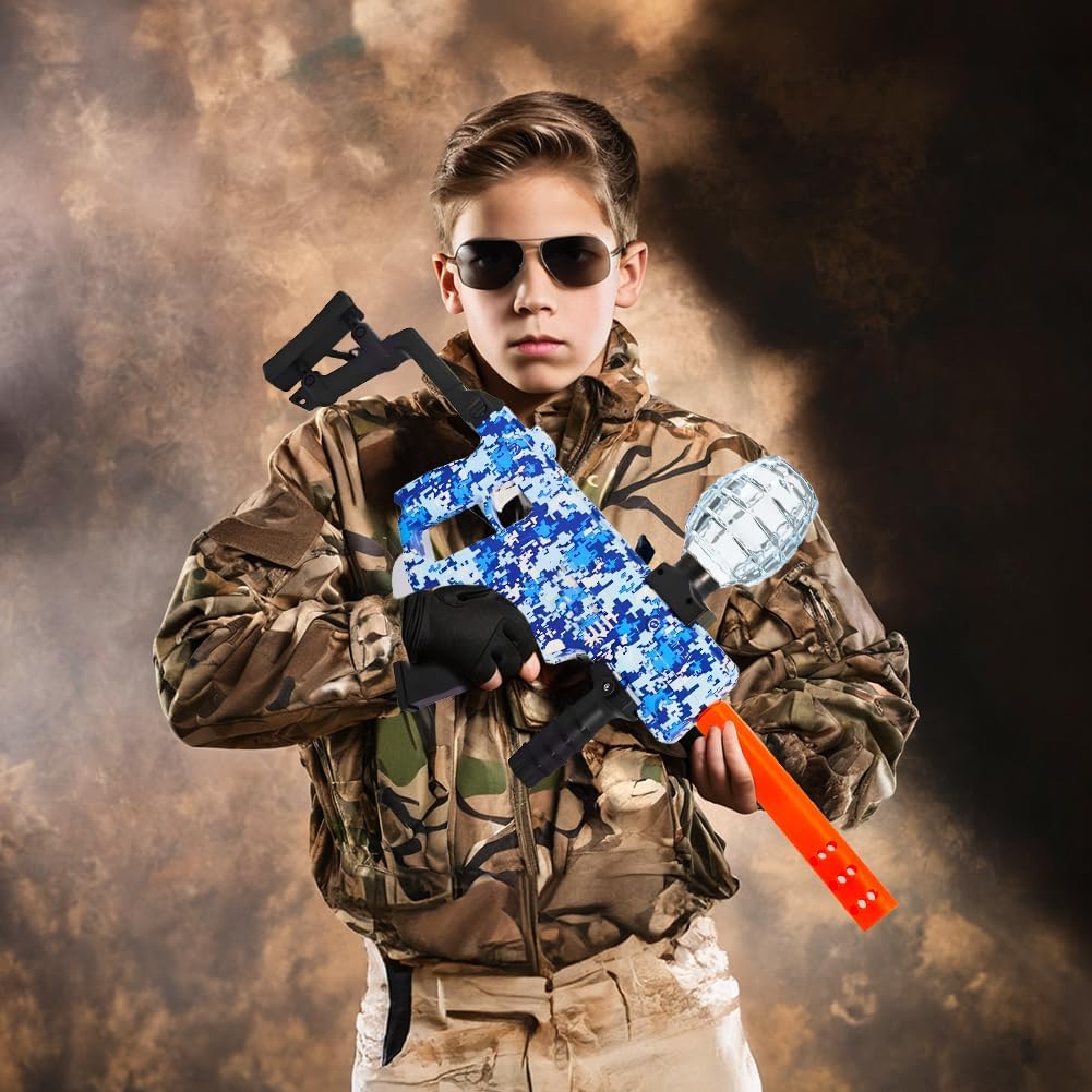 Gel Blaster Électrique Rouge Avec 5000 Boules Résine + Lunettes Protection - Jeu Tir Extérieur Enfants Et Adultes