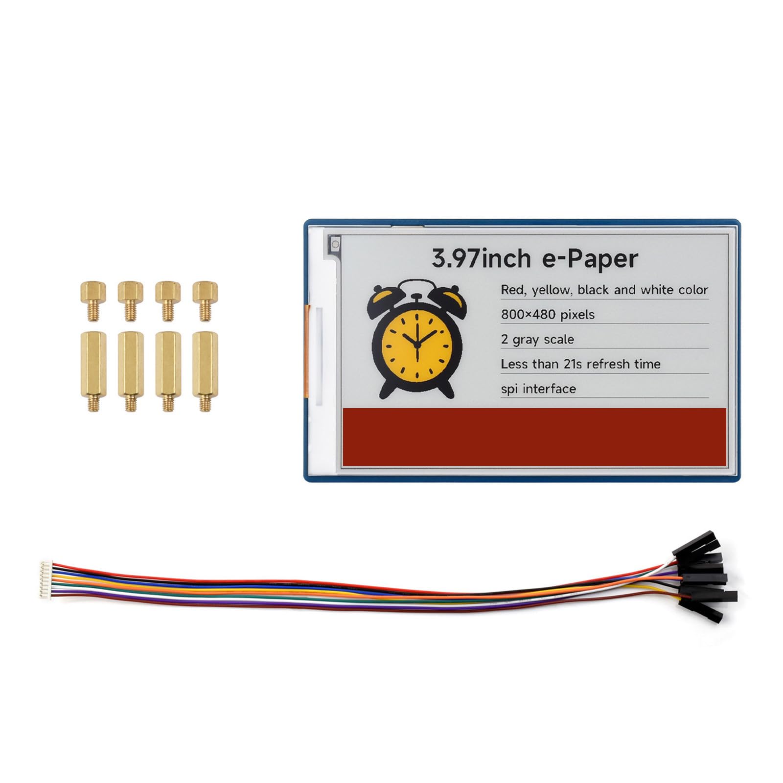 2 3, 97-Zoll Bildschirm für elektronisches Papier, 4-Farben Schärfe, niedriger Energieverbrauch für Regaletiketten und eingebettete Systeme, stromsparendes E Paper Display