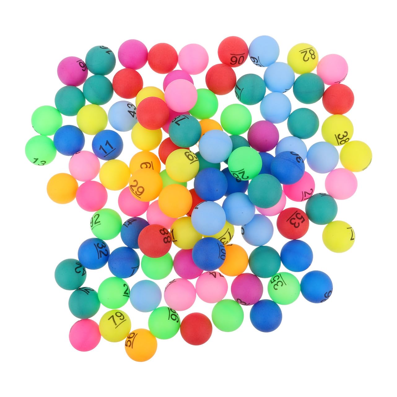 Milisten Boules Numérotées de Bingo Multicolores 1-100, Boules D'impression de Numéros pour Jeux de Loterie, Articles de Fête, Accessoire Ludique pour Anniversaire et Soirée Festive, Lot de 100 Pièces