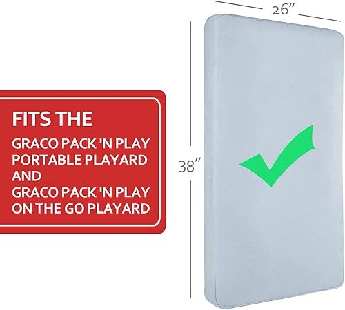 Miniatura 4 de Pack N Play Sheets Fit Graco Pack N Play On The Go Playard y portátil Graco Pack and Play Sheets Funda protectora impermeable suave acolchada