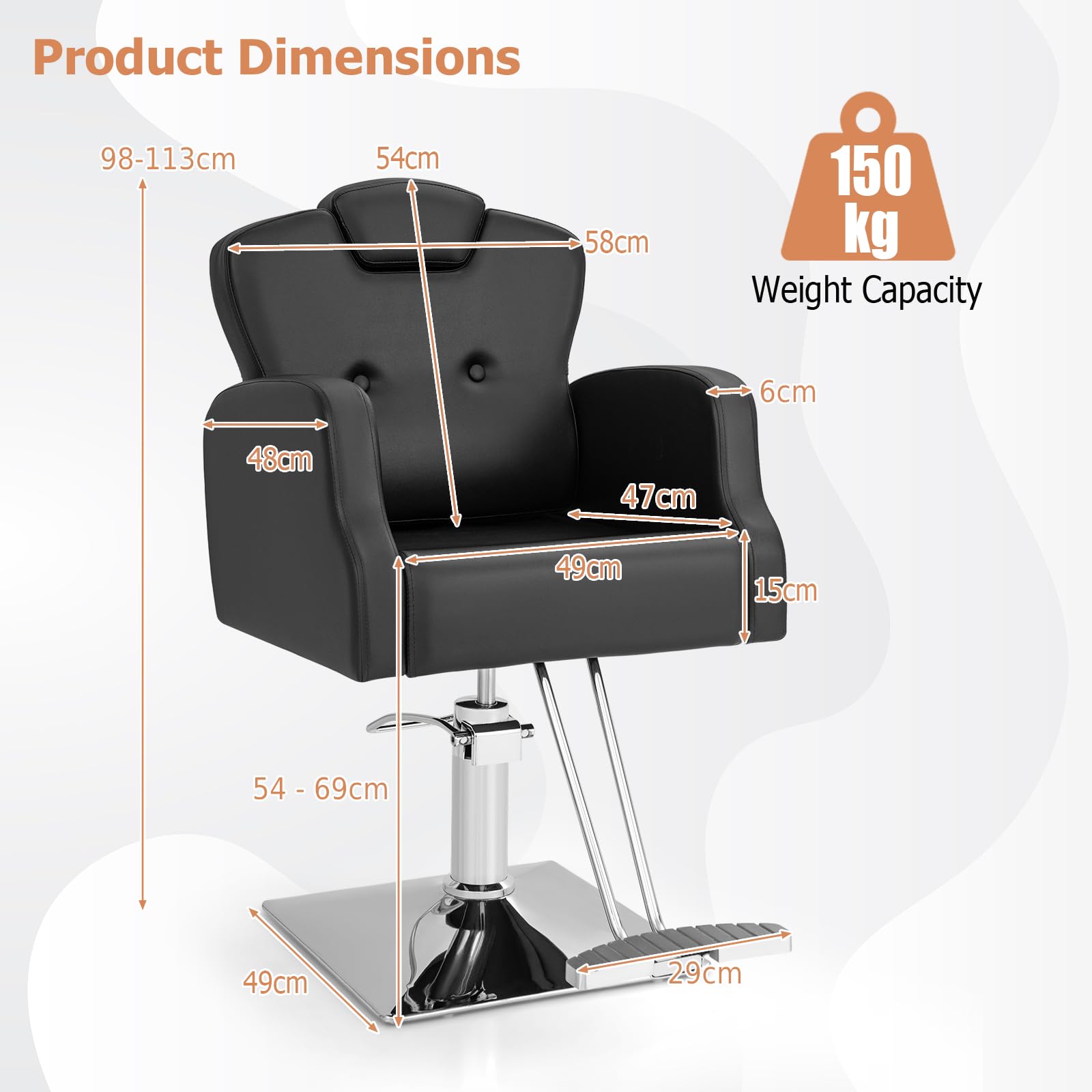 椅子 BARBER CHAIR COSTWAY Salon Barber Chair, Professional Classic Hydraulic