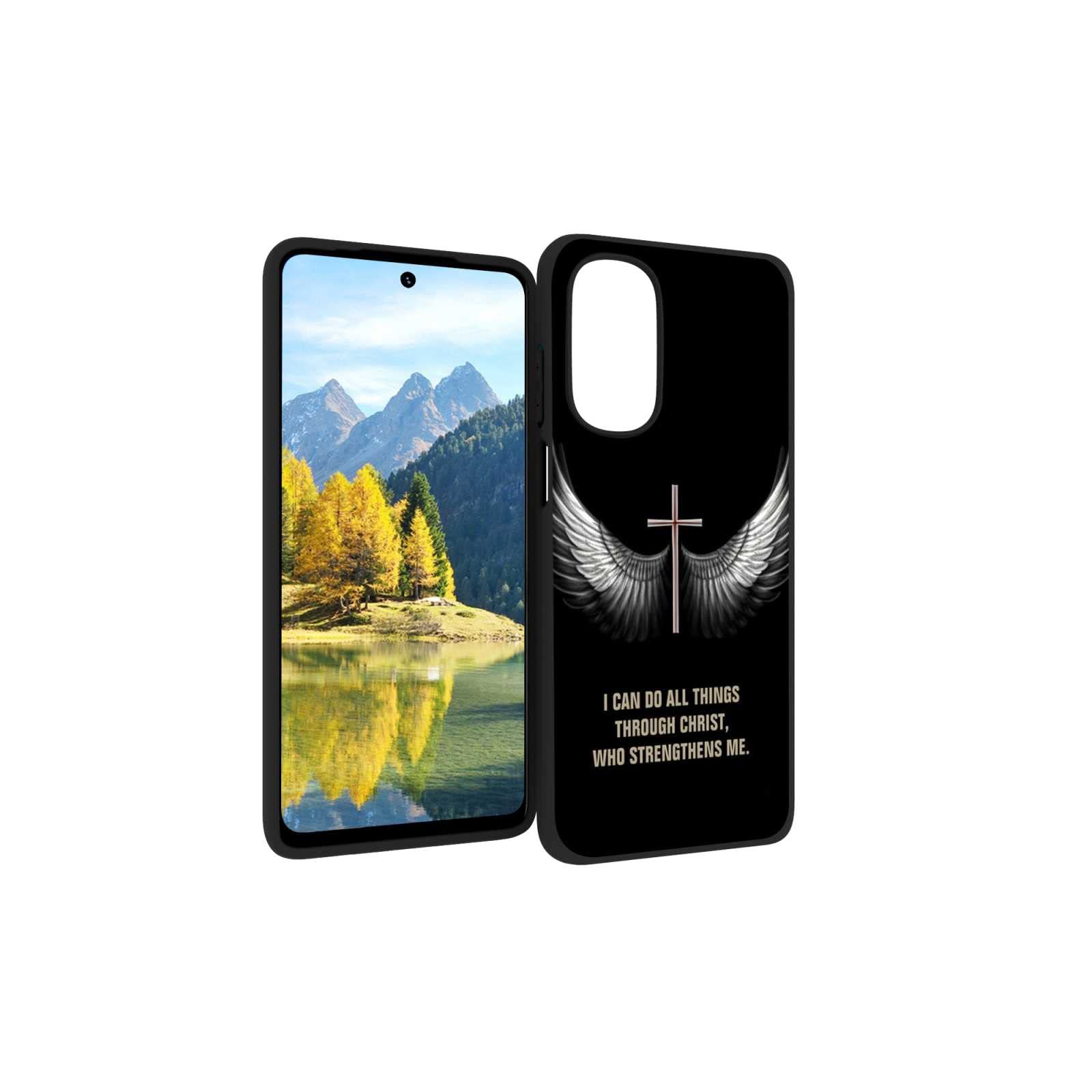 Compatible with Motorola Moto G Stylus 5G 2022 Cross Case, Holy Spirit Wings and Christian Cross Jesus Pattern for Moto Case Girls Boys, Flexible Silicone Anti-Slip Stylish Case for Moto