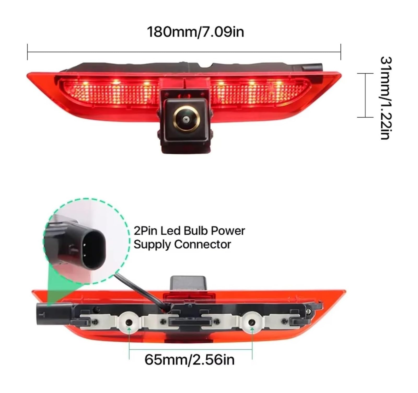para VW para Caddy 2020-2024 para California V5 Camper Box para Furgon Estate SBA SBB SBJ MPV Luz Freno Cámara Marcha Atrás Cámara de Respaldo(GAHD-1080P-175deg)