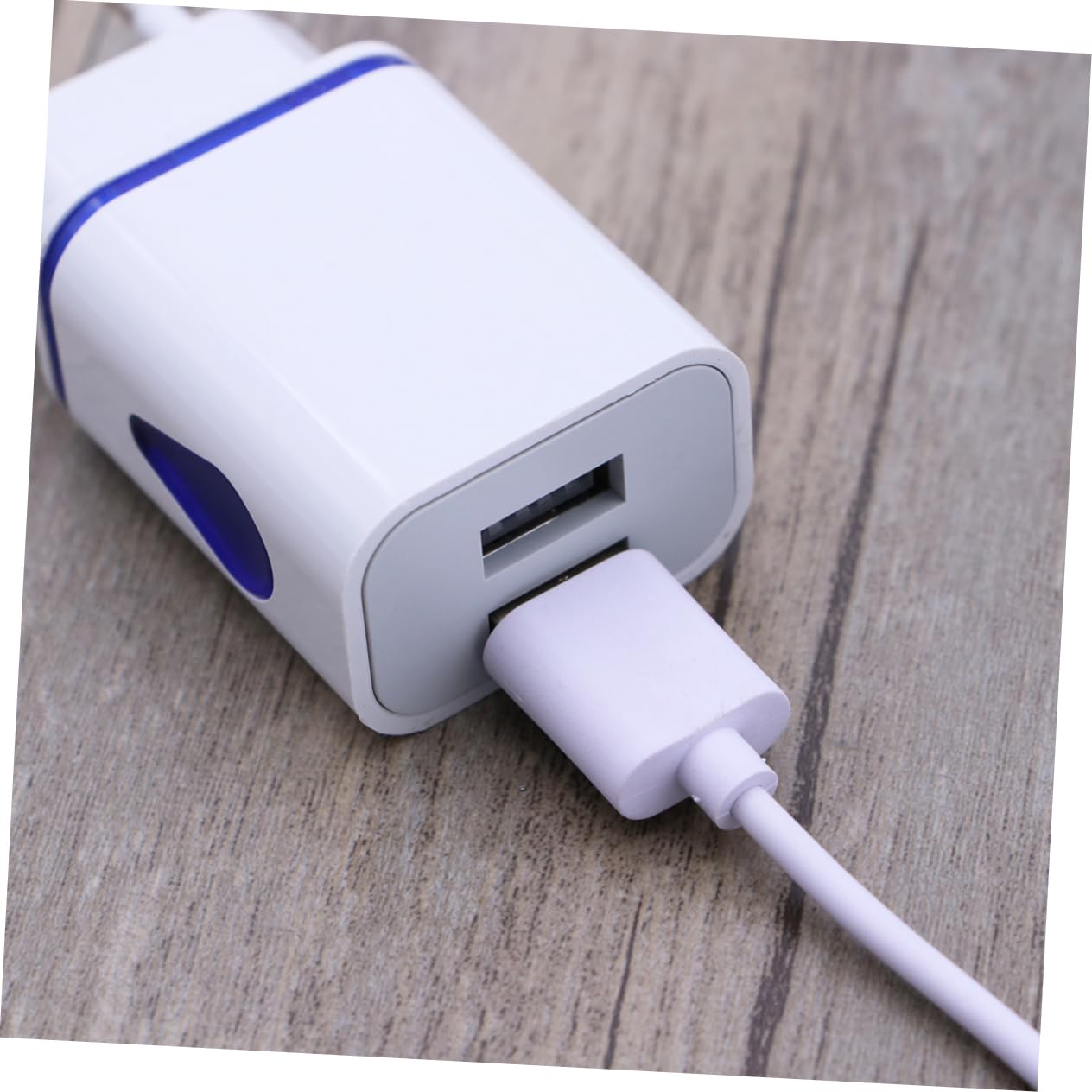 COLLBATH Caricatore da Viaggio con Doppia Porta USB per Smartphone, Forma a Goccia, Luci LED Notturne, Caricabatterie