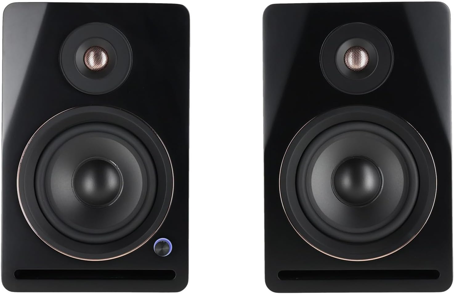 Rockville APM5B V2 5.25" Powered Studio Monitor Speakers Pair, Bluetooth, 80W RMS/320W Peak, Black