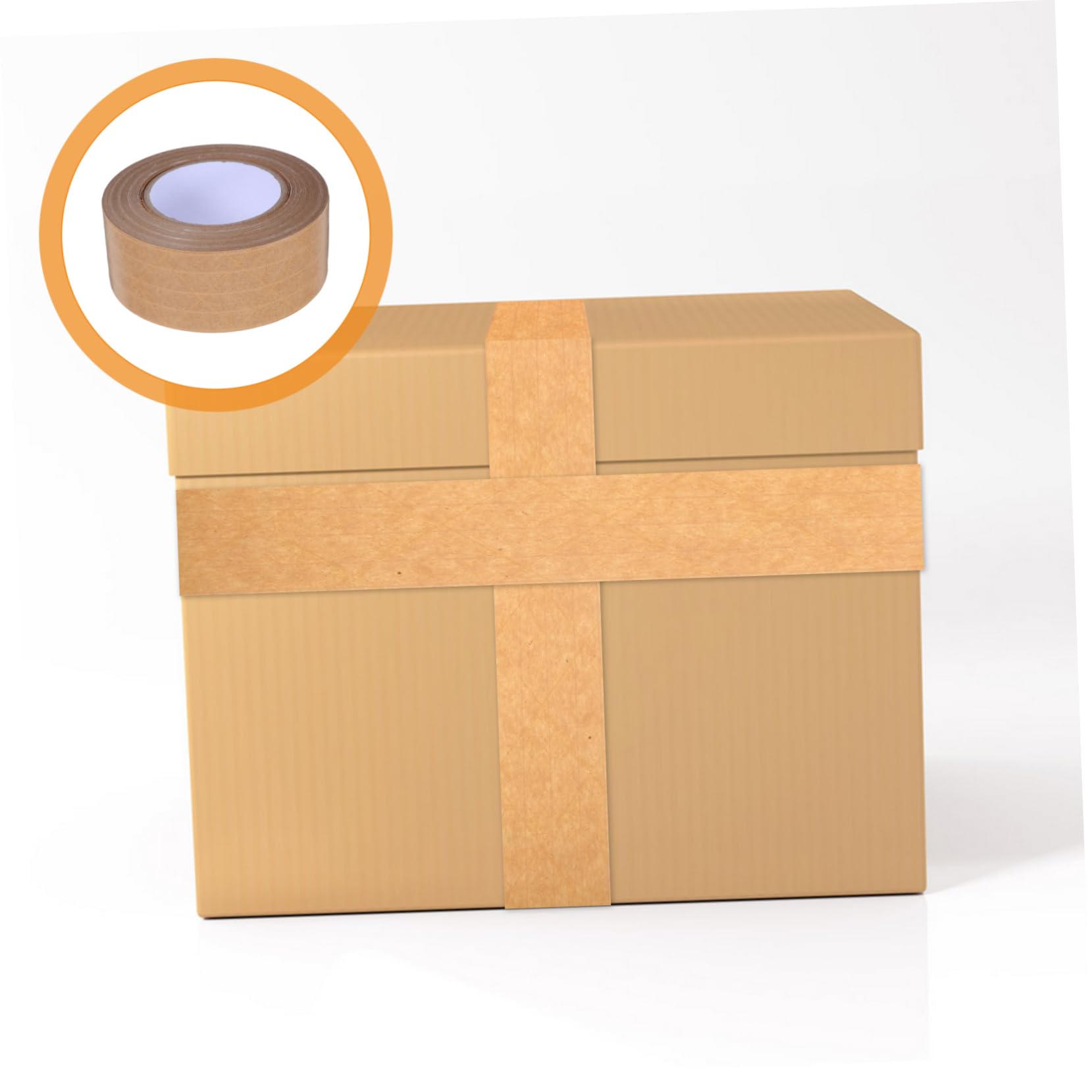 OUNONA 3stücke Packband Braun Gummiertes Kraftpapierklebeband Wasseraktiviertes Klebeband für Versandkartons Verstärktes Verpackungsklebeband Braunes Paketklebeband Strapazierfähig