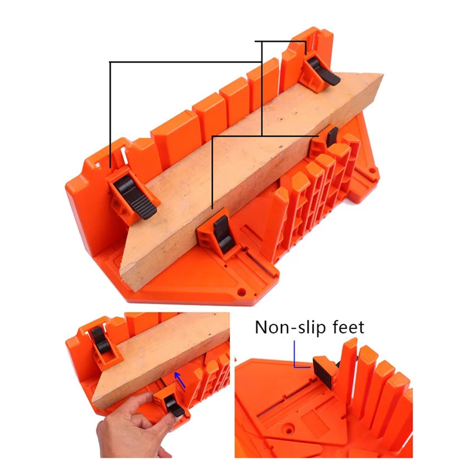 Gabinetes for sierra ingletadora de 12/14 pulgadas, herramientas manuales multifunción for carpintería, sierras manuales for carpintería de bricolaje for el hogar, caja con abrazadera para madera, plá