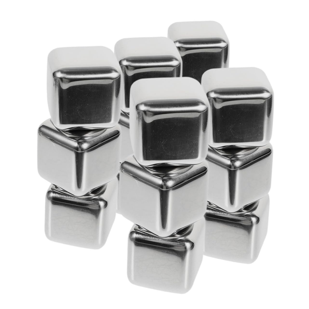 Glaçons acier inoxydable pour whisky x15 réutilisables avec boîte pour boissons froides