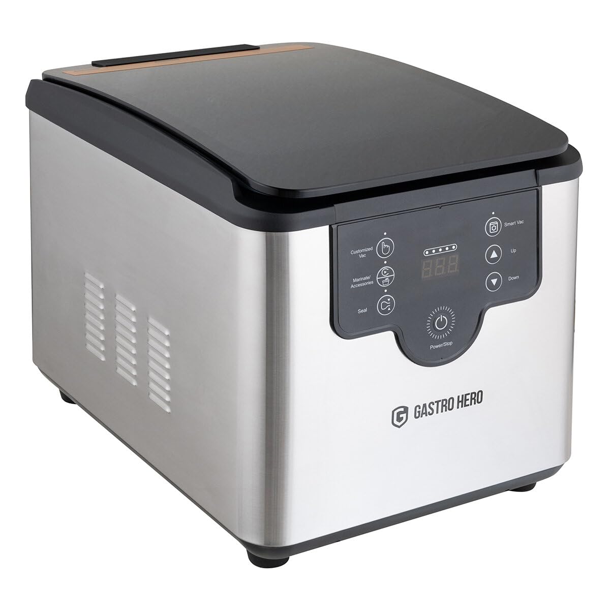 GastroHero Kammer-Vakuumiergerät KVM133OP – Profi Vakuumierer 133 l/min mit 250 mm Schweißnaht aus Edelstahl – leistungsstarkes Tischgerät für Gastronomie & Catering