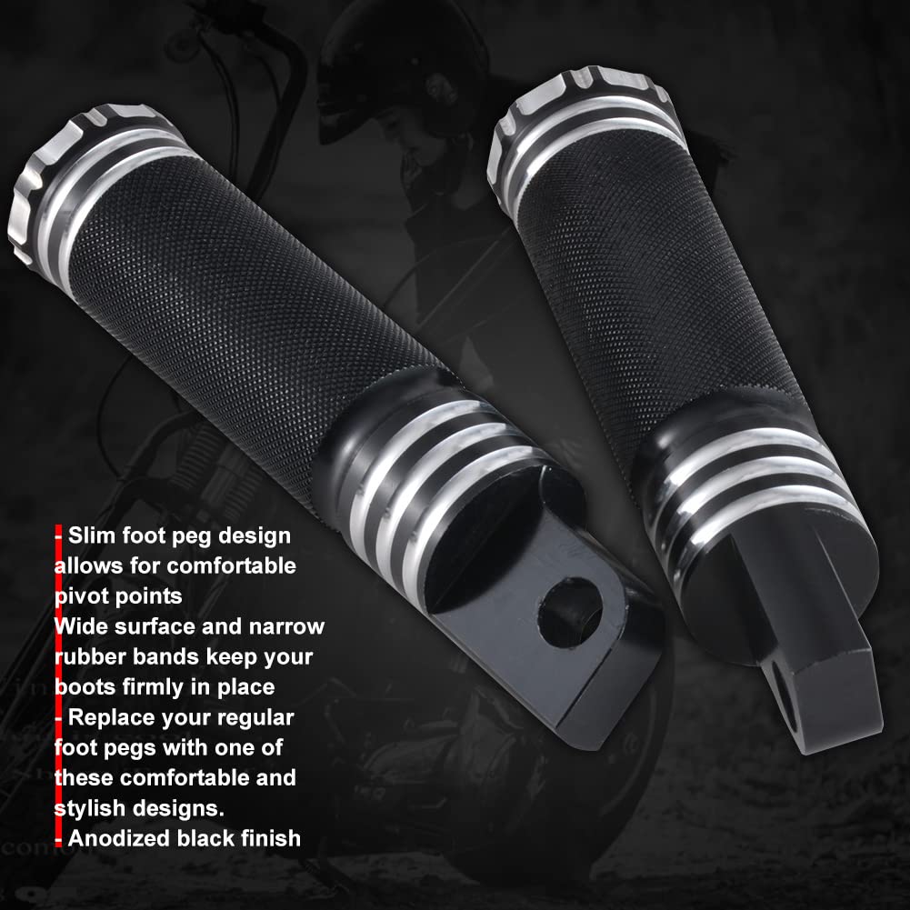 KATUR Pedane moto Pedane poggiapiedi in alluminio nero CNC CNC Pedane poggiapiedi per Harley Davidson Sportster XL 1200 883 Custom
