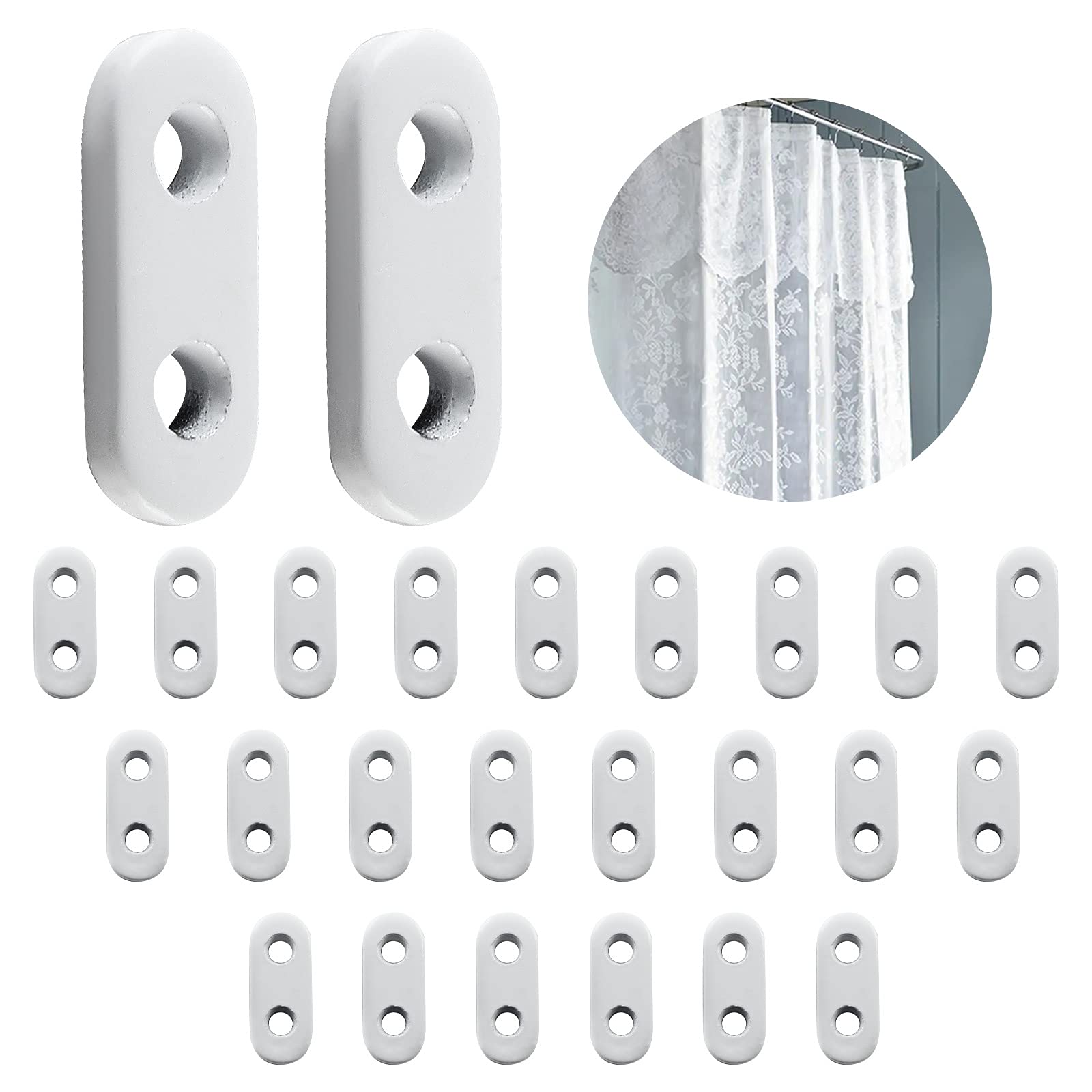 Yoohey 25PCS Curtain Lead Weights White Curtain Tablecloth Weights Window Curtain Pendant Lead Weights for Curtains Tablecloth Flags (15g)