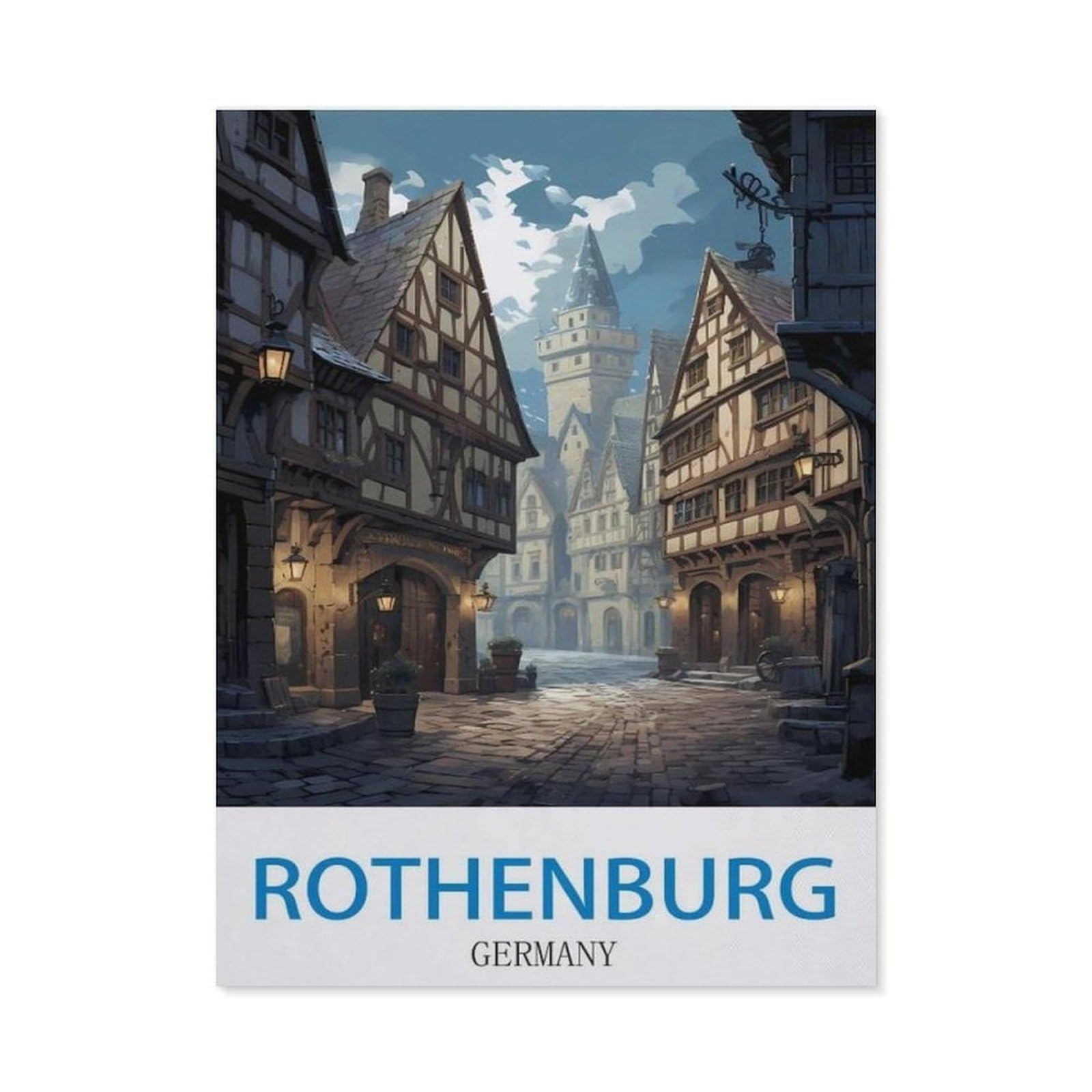 BEAYODKP DIY 5D Diamond Painting，Rothenburg Germany，Round Diamond, Used for Room Decoration（50 x 60 cm/19.68 x 23.62 inches）-CL13