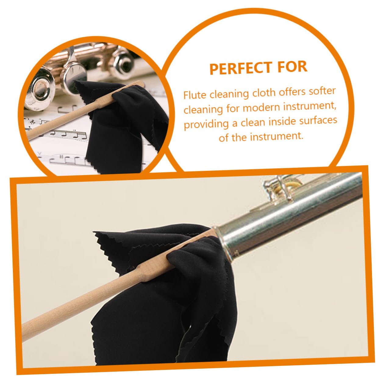 Toyvian 5sets Kit Di Pulizia Per Flauto Con Bastoncino e Panni Accessori Per Strumenti Musicali Durabilità e Comfort Nella Manutenzione Del Flauto Per Regali e Festività