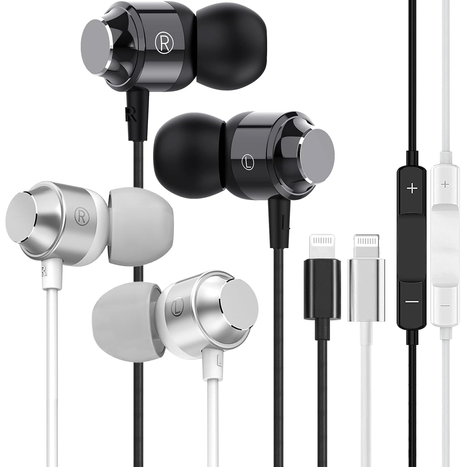 Photo 1 of (2Pack) Wired Headphones for iPhone Earbuds with Lightning Plug [ Mic Volume Control HiFi Stereo Noise Cancelling ] Earphones for iPhone 14 13 12 11 Pro Max Plus/XR/XS/X